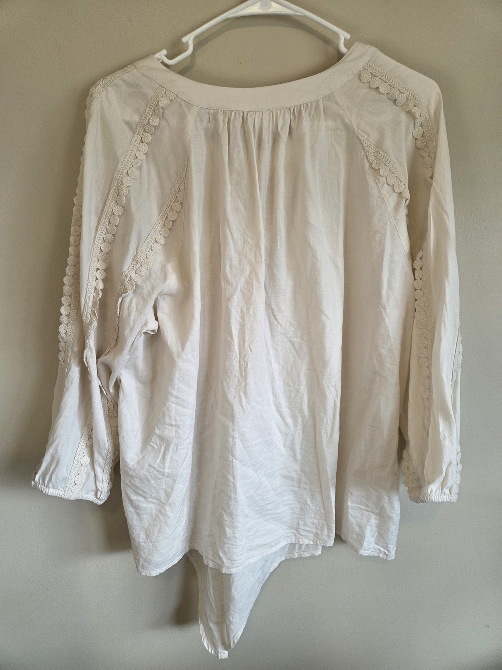 J. Jill Cream Button-Front Peasant Blouse - Picture 6 of 13